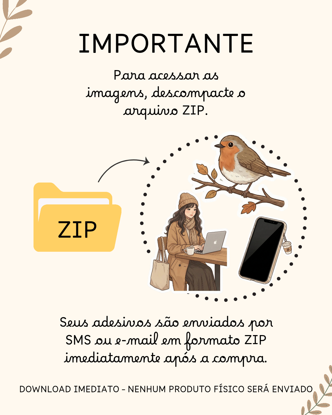 Cozy Autumn Stickers Pack – 12 Adesivos Digitais 🍂