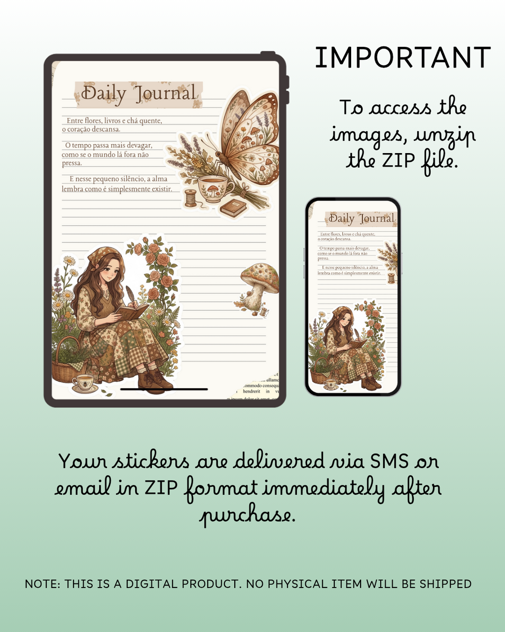 110 Stickers Digitais Cottagecore – Pack Cozy para Planners e Journaling