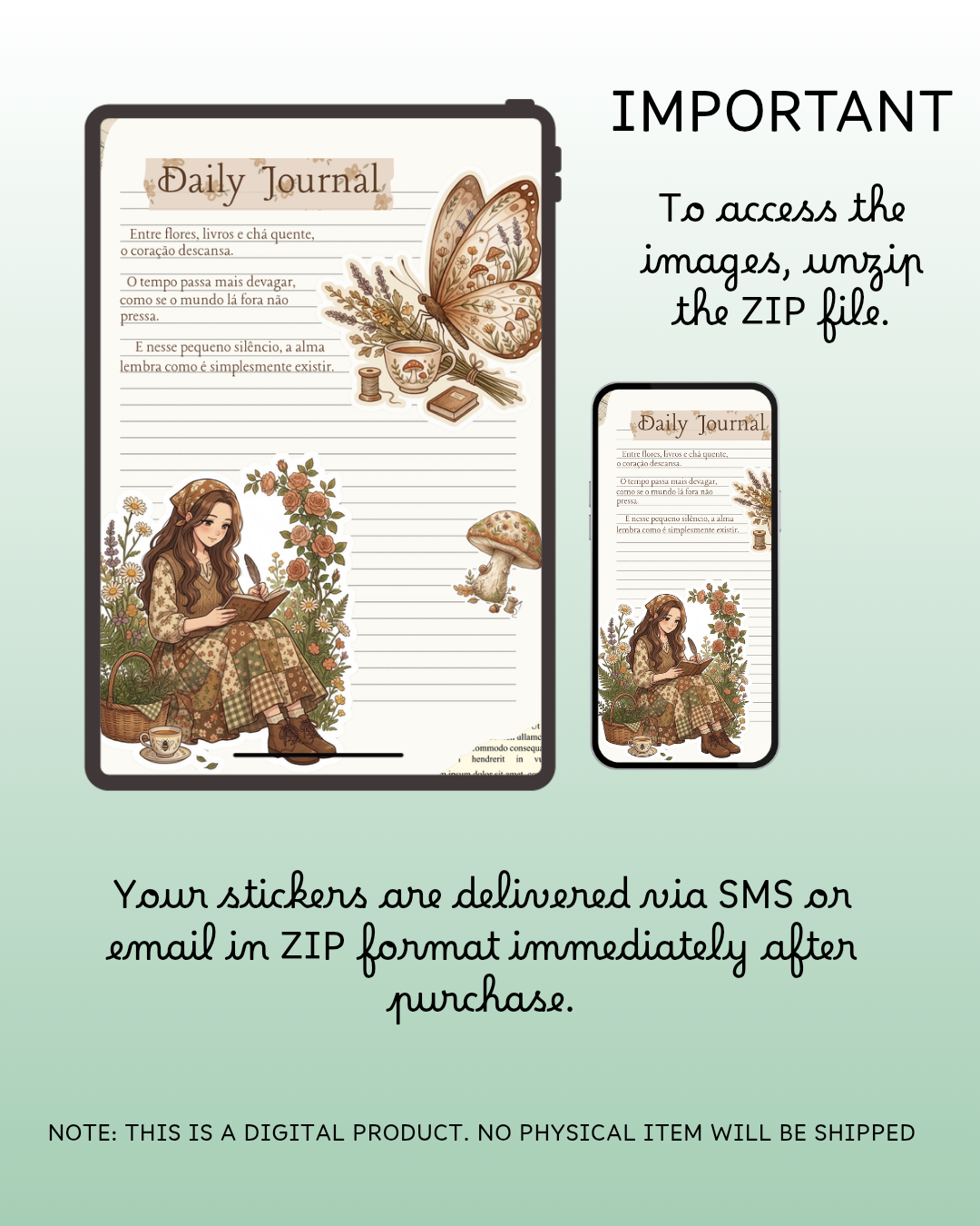 110 Stickers Digitais Cottagecore – Pack Cozy para Planners e Journaling