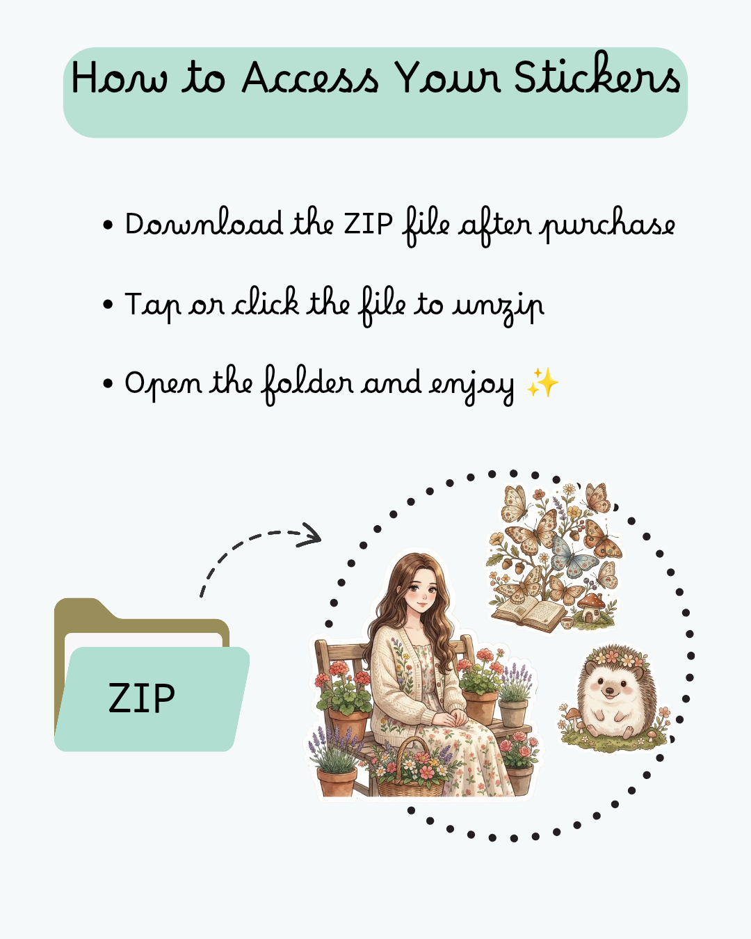 110 Stickers Digitais Cottagecore – Pack Cozy para Planners e Journaling