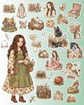 110 Stickers Digitais Cottagecore – Pack Cozy para Planners e Journaling