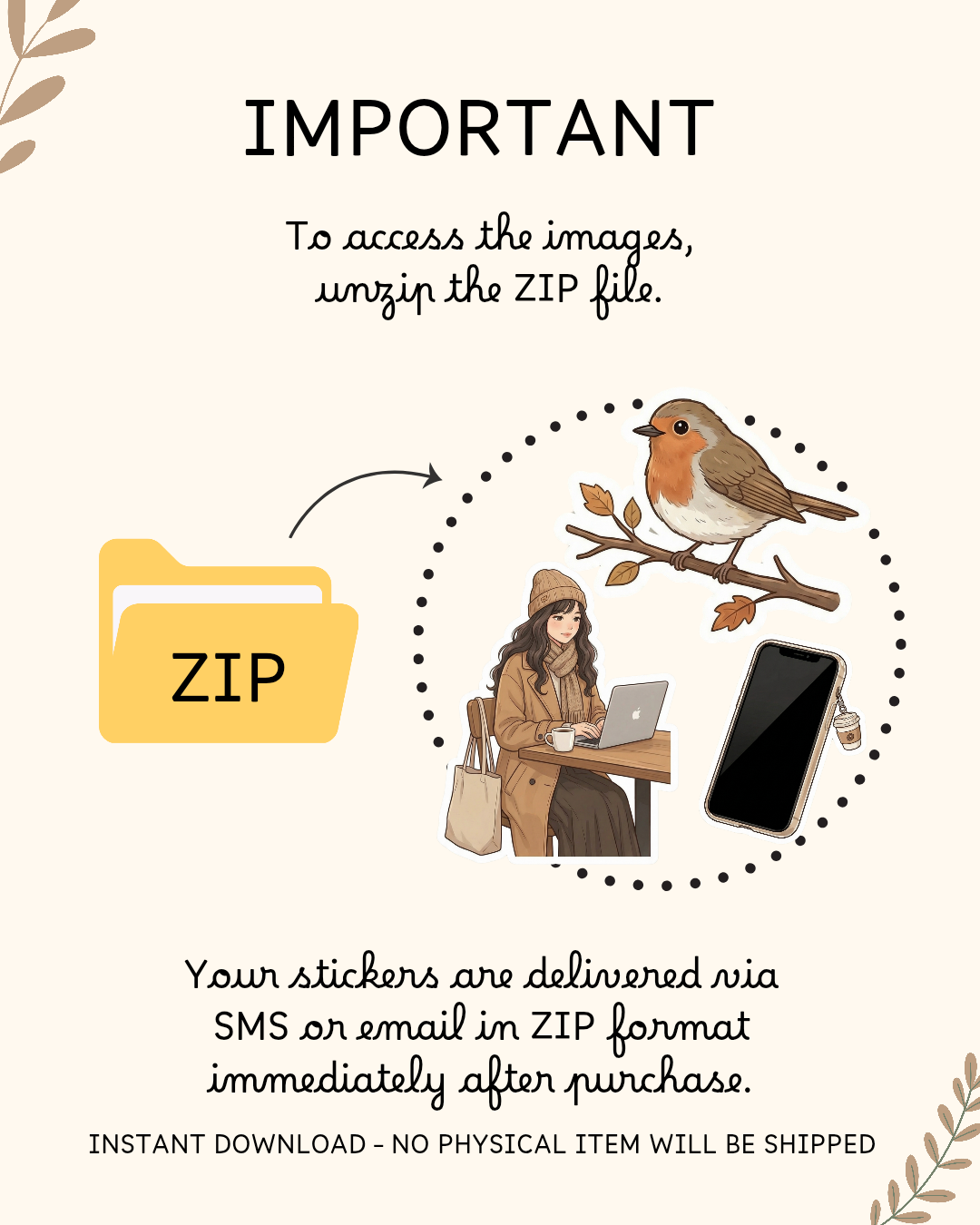 Cozy Autumn Stickers Pack – 12 Adesivos Digitais 🍂