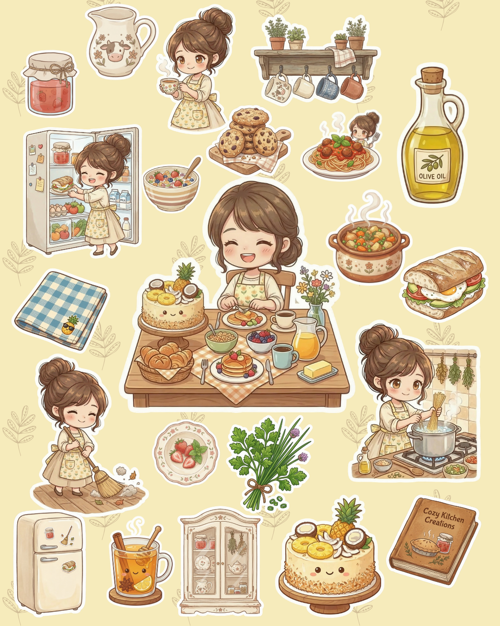 Simple Kitchen – 30 Stickers Digitais Cozy