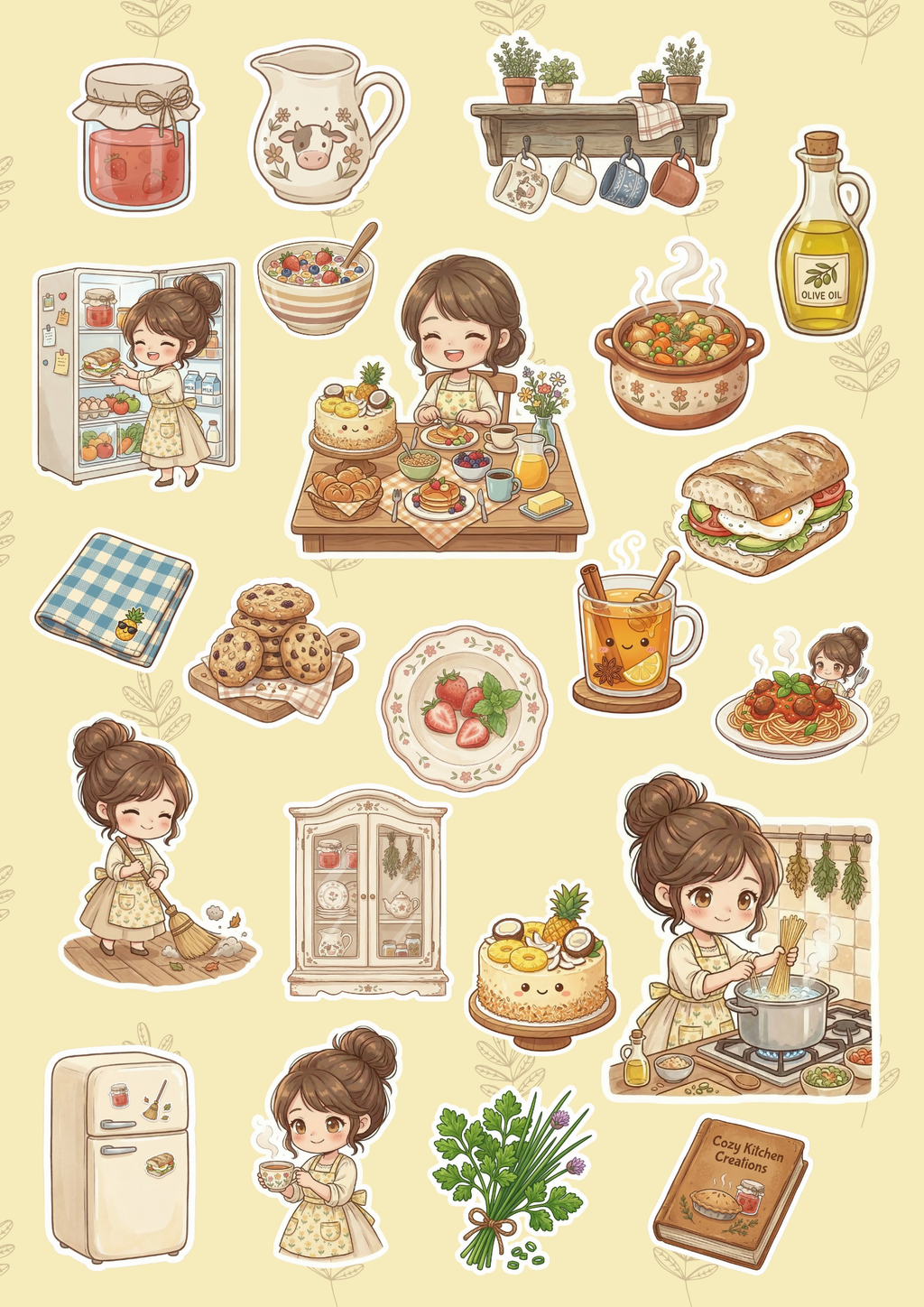 Simple Kitchen – 30 Stickers Digitais Cozy