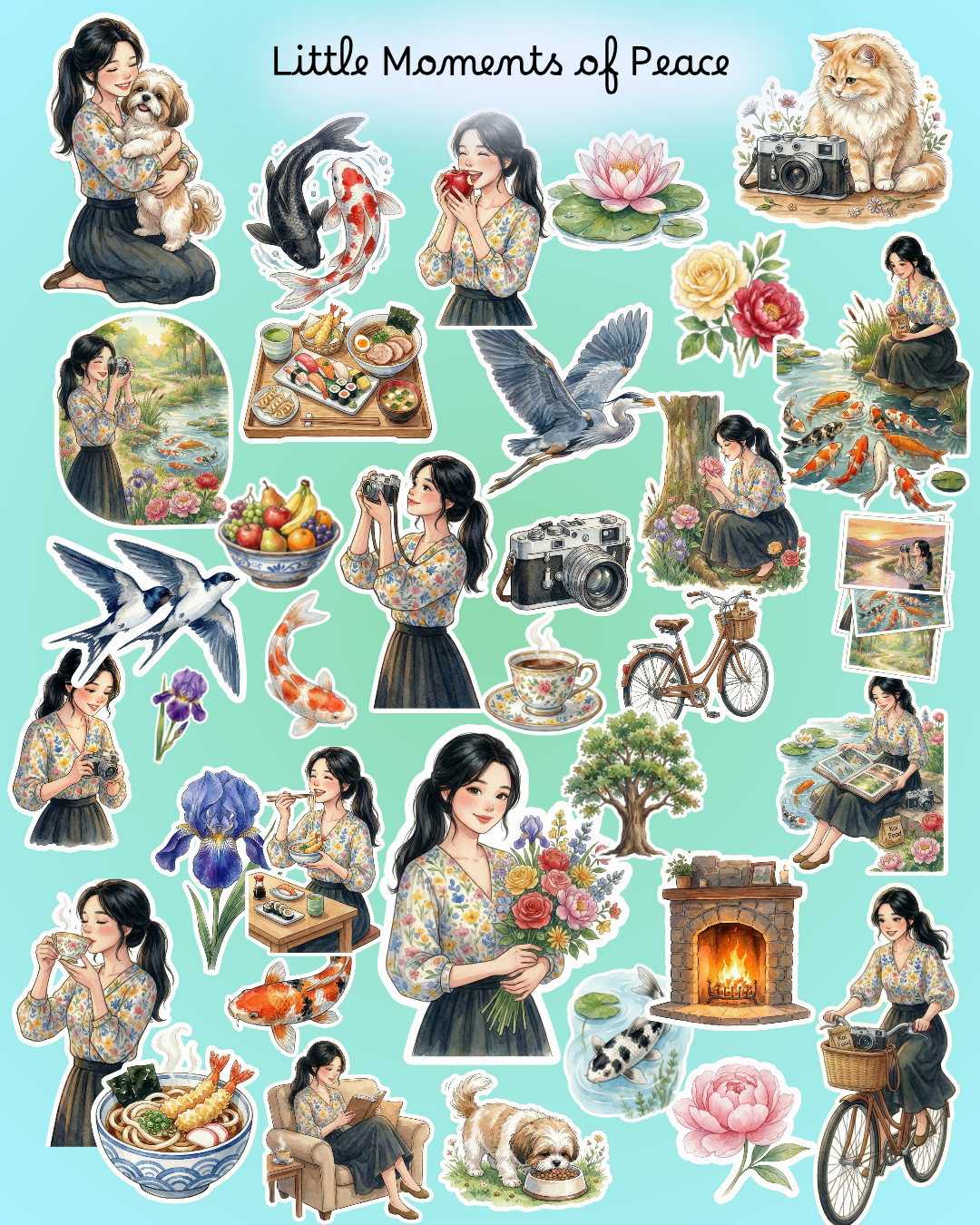 Little Moments of Peace – 35 Stickers Digitais