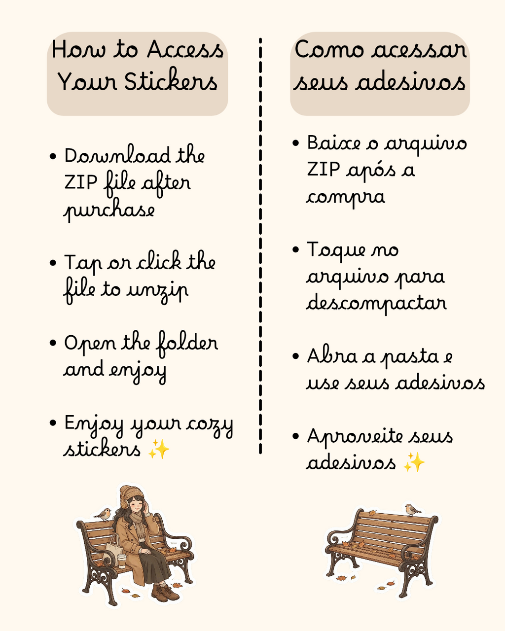 Cozy Autumn Stickers Pack – 12 Adesivos Digitais 🍂