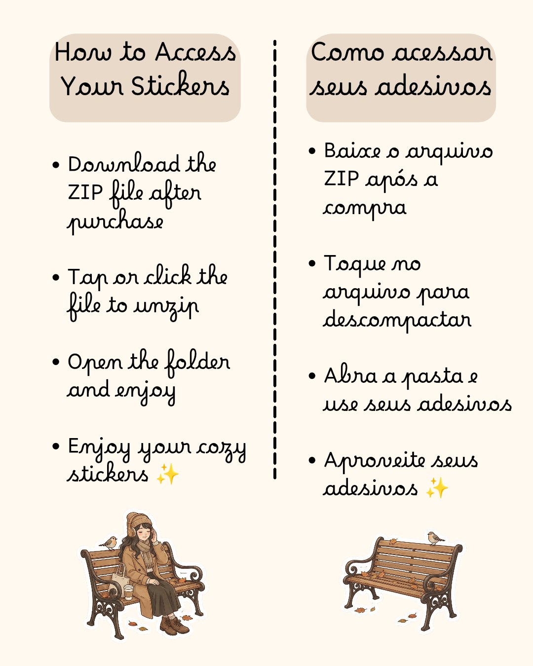 Cozy Autumn Stickers Pack – 12 Adesivos Digitais 🍂